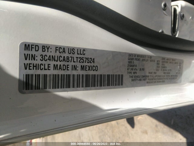 3C4NJCAB7LT257524 Jeep Compass Sport