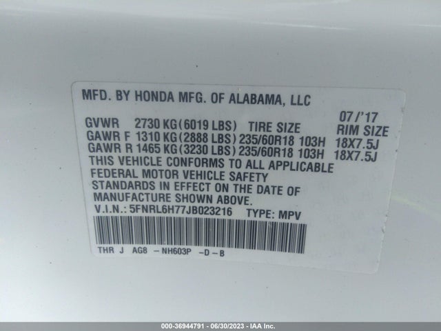 Honda Odyssey Ex-l 2018 5FNRL6H77JB023216 Image 9