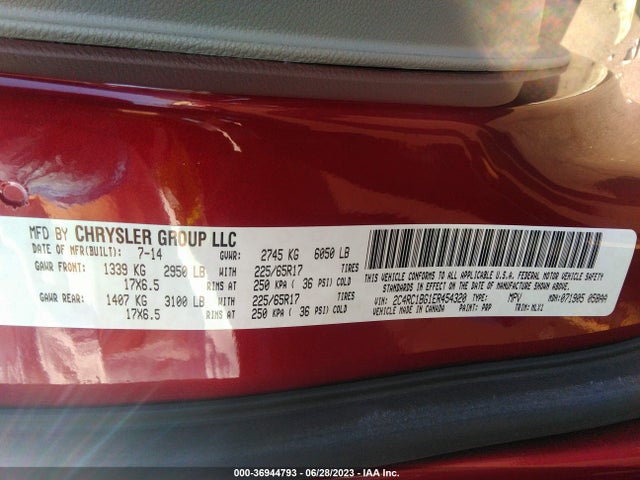 2C4RC1BG1ER454320 Chrysler Town & Country Touring