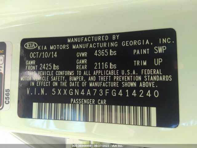 5XXGN4A73FG414240 KIA OPTIMA EX