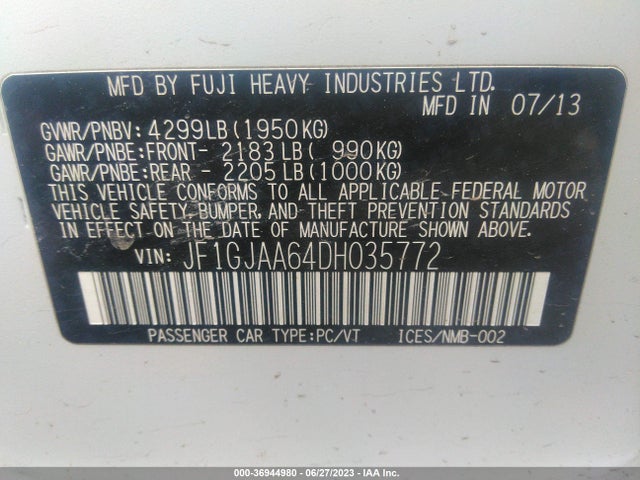2013 SUBARU IMPREZA SEDAN JF1GJAA64DH035772 Photo 8