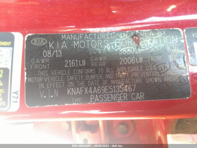 KNAFX4A69E5135467 KIA FORTE LX