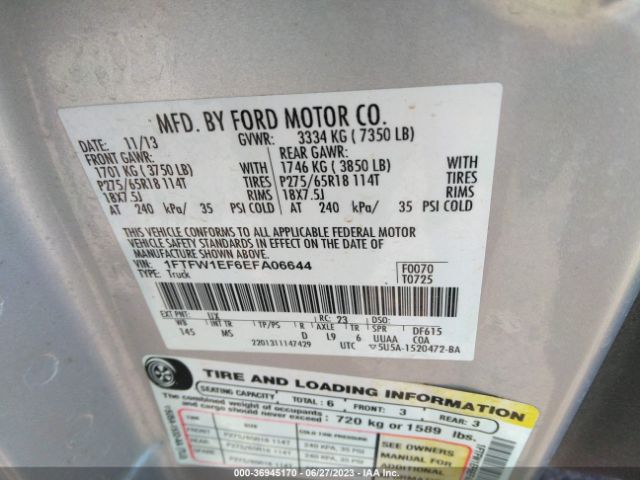 1FTFW1EF6EFA06644 Ford F-150 Xl/xlt/stx/fx4/lariat