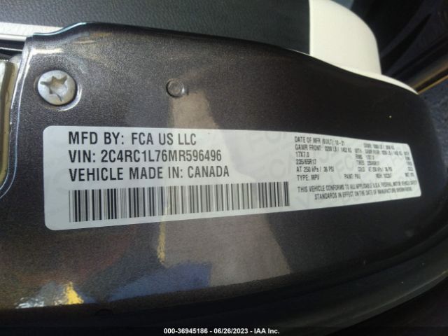 2C4RC1L76MR596496 Chrysler Pacifica Hybrid Touring L