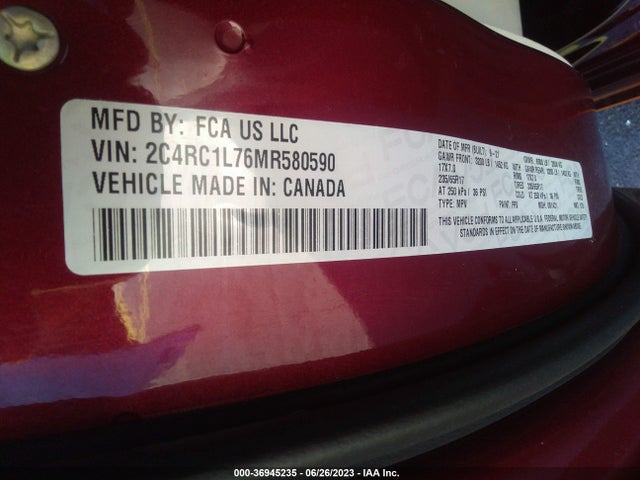 Chrysler Pacifica Hybrid Touring L 2021 2C4RC1L76MR580590 Image 9