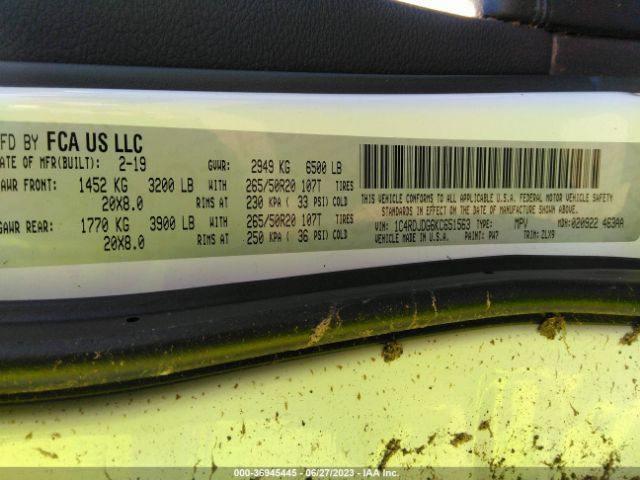 1C4RDJDG6KC651563 Dodge Durango Gt Plus