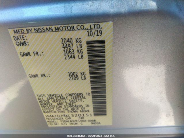 1N4AZ1CP8KC320151 Nissan LEAF S