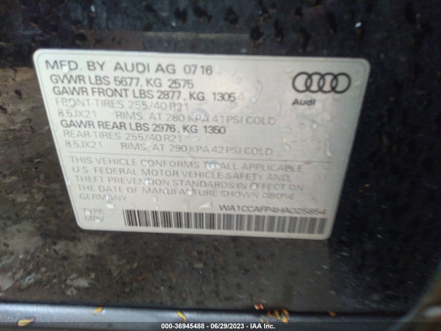 WA1CCAFP4HA025854 Audi Sq5 3.0t Premium Plus