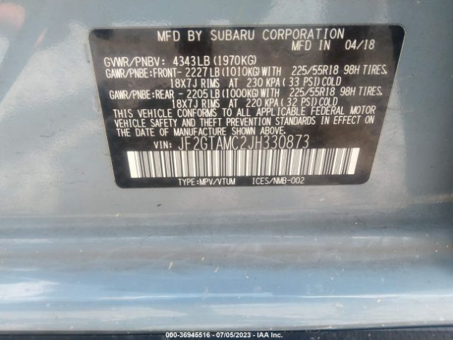JF2GTAMC2JH330873 Subaru Crosstrek Limited