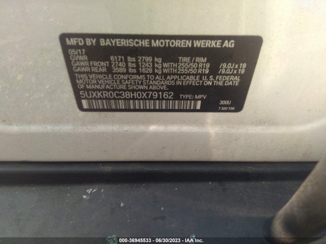 5UXKR0C38H0X79162 BMW X5 Xdrive35i