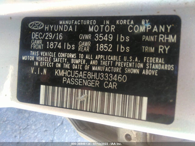 Hyundai Accent Sport 2017 KMHCU5AE8HU333460 Image 9