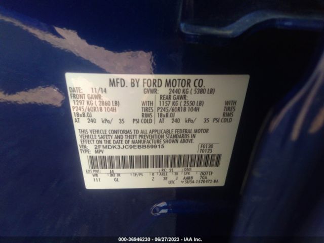2FMDK3JC9EBB59915 Ford EDGE SEL