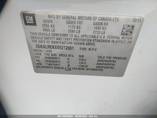 GMC Terrain Sle 2014 2GKALREKXE6212661 Image 10