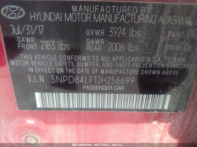 Hyundai Elantra Value Edition 2018 5NPD84LF1JH256699 Image 15
