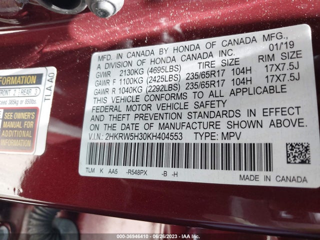 Honda CR-V LX 2019 2HKRW5H30KH404553 Image 9