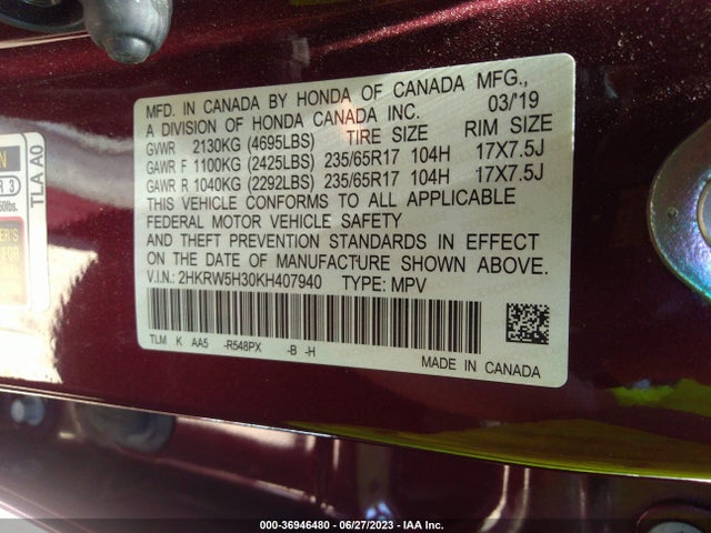 Honda CR-V LX 2019 2HKRW5H30KH407940 Image 9