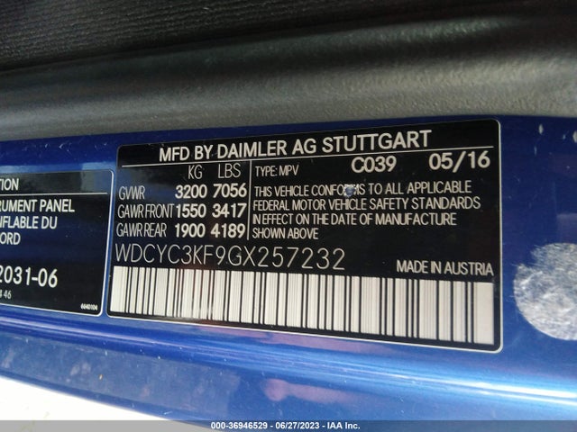 2016 Mercedes-Benz G-Class, VIN: WDCYC3KF9GX257232
