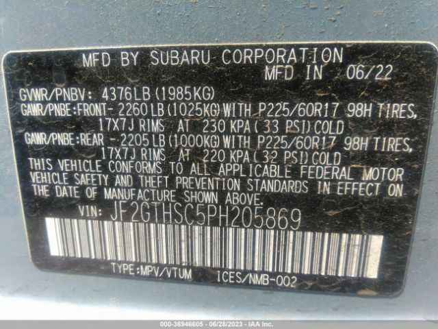 JF2GTHSC5PH205869 Subaru Crosstrek Sport