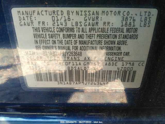 Nissan SENTRA SV 2018 3N1AB7AP9JY263648 Image 15
