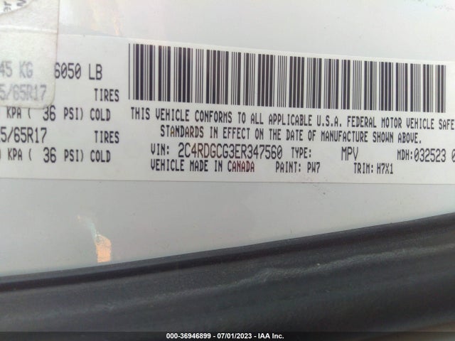 Dodge Grand Caravan Sxt 2014 2C4RDGCG3ER347560 Image 9