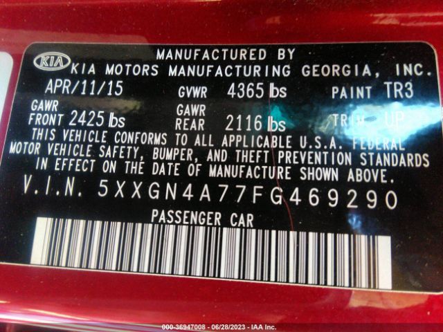 5XXGN4A77FG469290 KIA OPTIMA EX