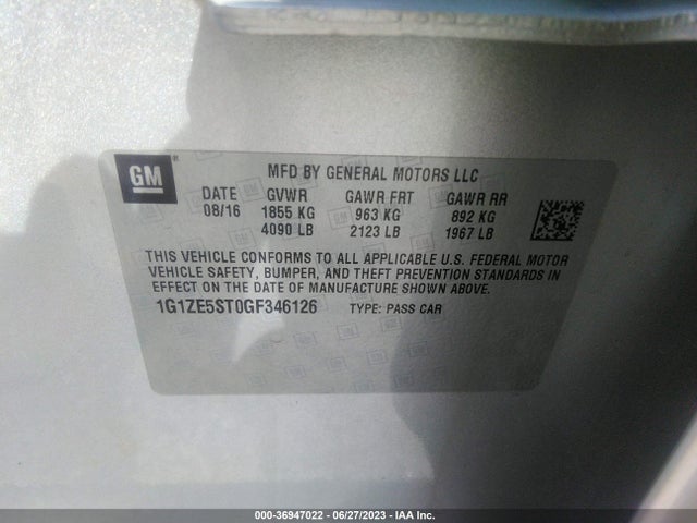Chevrolet MALIBU LT 2016 1G1ZE5ST0GF346126 Image 10