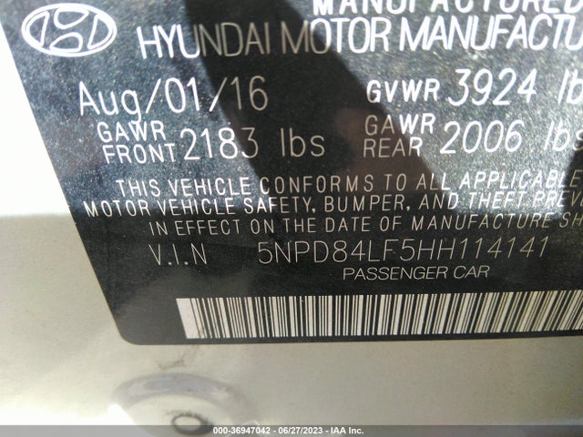 Hyundai ELANTRA SE 2017 5NPD84LF5HH114141 Image 9