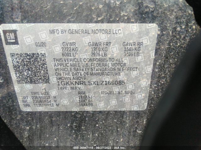 1GKKNRLSXLZ169085 GMC ACADIA SLE