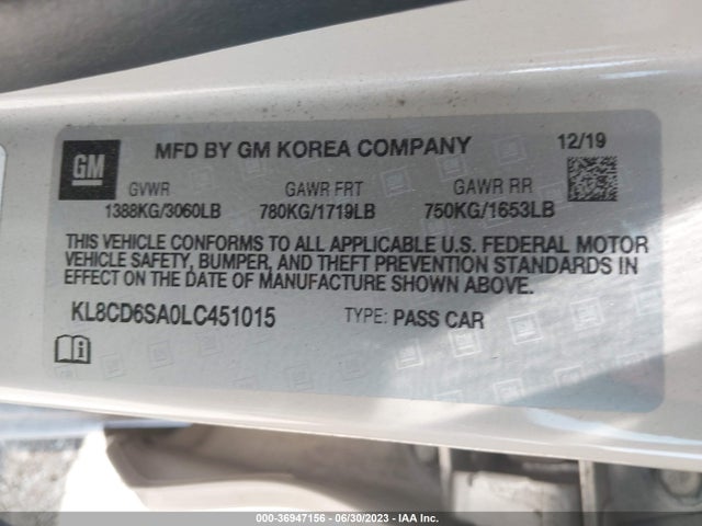 Chevrolet Spark Lt 2020 KL8CD6SA0LC451015 Image 16