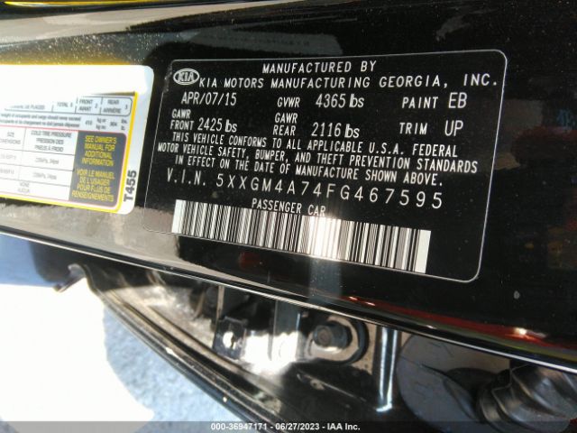 5XXGM4A74FG467595 KIA Optima Lx