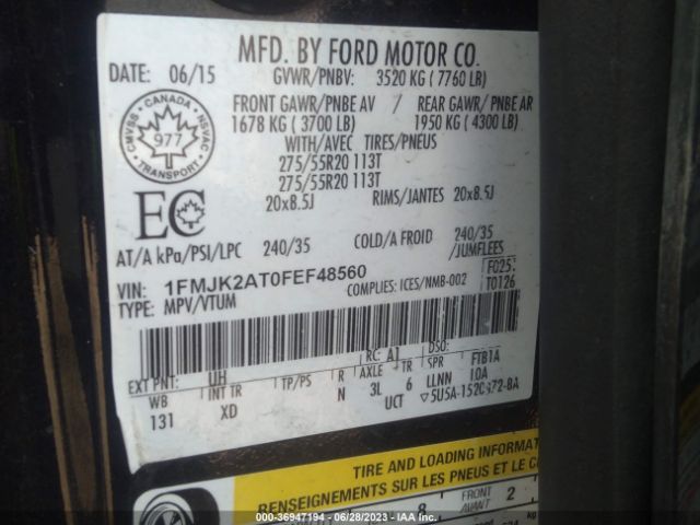 1FMJK2AT0FEF48560 Ford Expedition El Limited