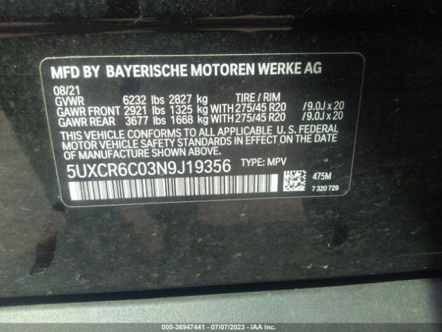 5UXCR6C03N9J19356 BMW X5 Xdrive40i