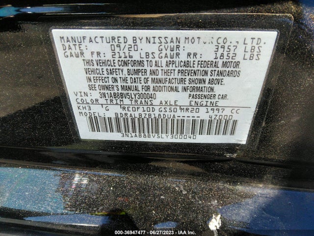 Nissan SENTRA S 2020 3N1AB8BV5LY300040 Image 9