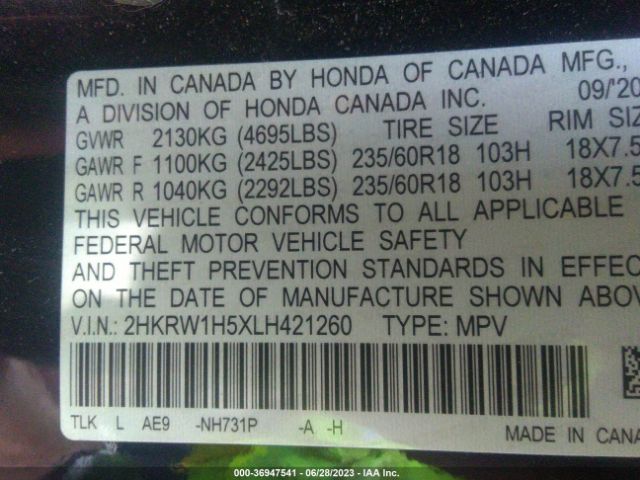 Honda CR-V EX 2020 2HKRW1H5XLH421260 Image 15