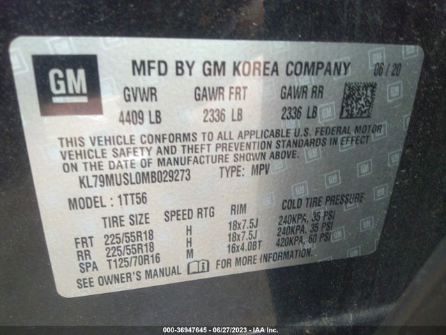 Chevrolet Trailblazer Rs 2021 KL79MUSL0MB029273 Image 9