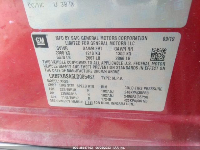 LRBFXBSA5LD085467 Buick Envision Preferred