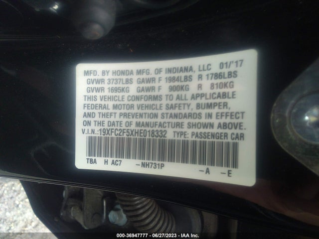 Honda Civic Sedan Lx 2017 19XFC2F5XHE018332 Image 9