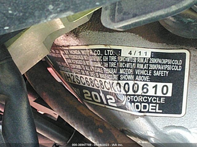 2012 HONDA GL1800 JH2SC68G8CK000610 Photo 9