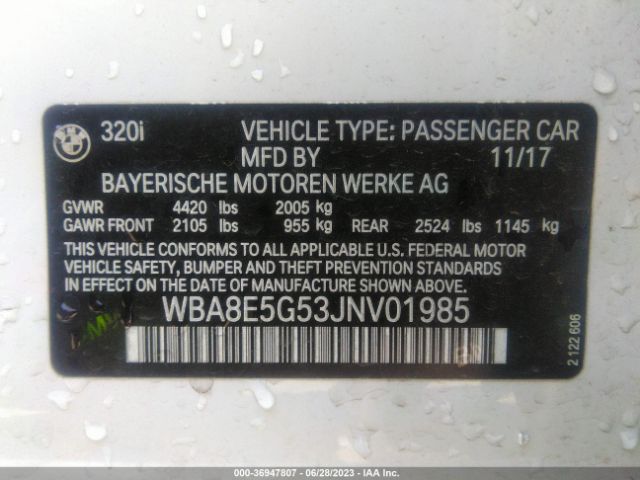 WBA8E5G53JNV01985 BMW 3 Series 320i Xdrive