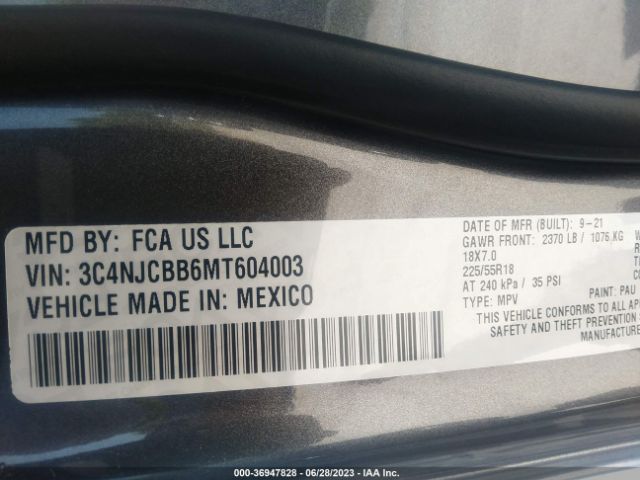 3C4NJCBB6MT604003 Jeep Compass Altitude