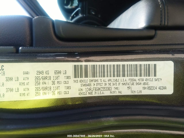Jeep Grand Cherokee Limited 2019 1C4RJFBG0KC553363 Image 16