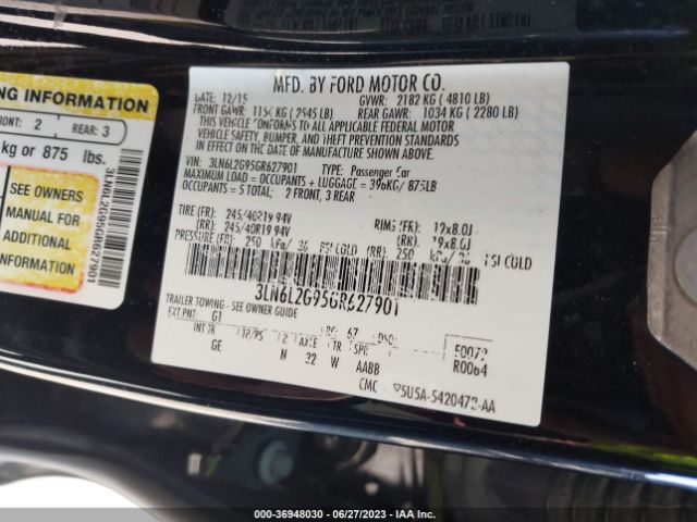 3LN6L2G95GR627901 Lincoln MKZ