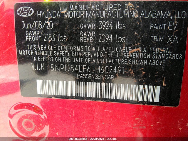 Hyundai Elantra Value Edition 2020 5NPD84LF6LH602491 Image 15