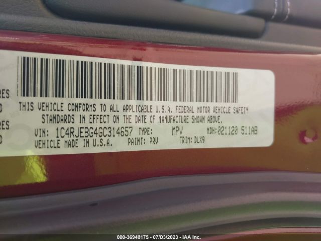 1C4RJEBG4GC314657 Jeep Grand Cherokee Limited