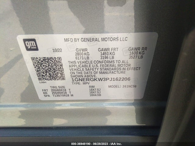 Chevrolet Traverse Lt Cloth 2023 1GNERGKW3PJ162206 Image 9