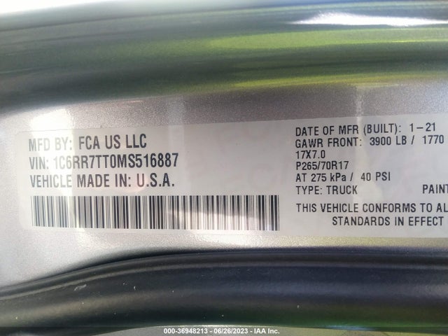 1C6RR7TT0MS516887 RAM 1500 Classic Slt