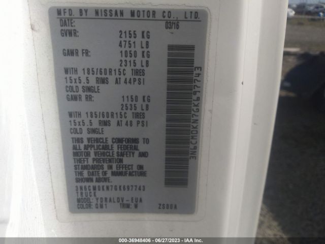 3N6CM0KN7GK697743 Nissan Nv200 S