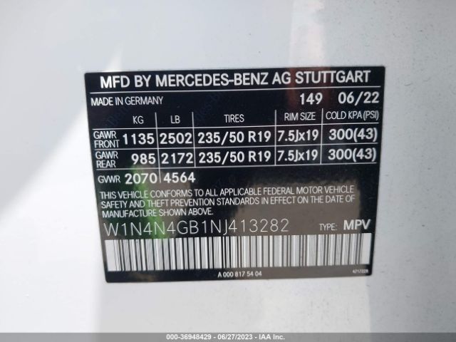W1N4N4GB1NJ413282 Mercedes-Benz Gla Gla 250