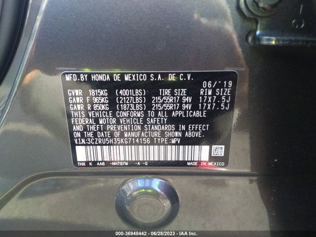 Honda HR-V LX 2019 3CZRU5H35KG714156 Image 9