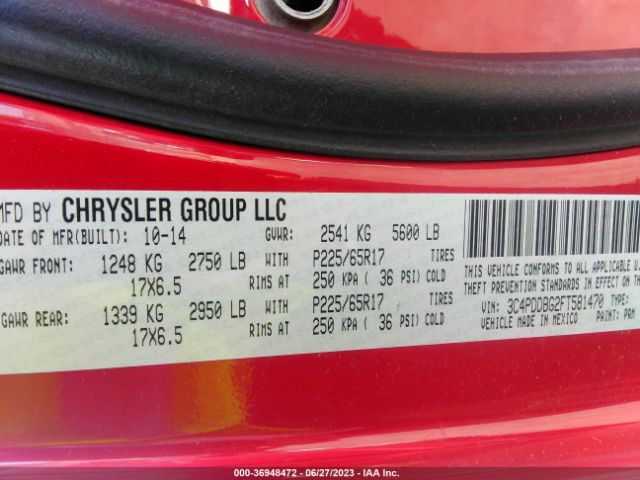 3C4PDDBG2FT581470 Dodge Journey Sxt